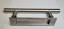 Load image into Gallery viewer, 12" Pull and Flush Barn Sliding Door Handle Set - Round SILVER