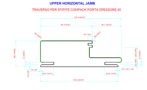 White Laminated Jamb/Casing for Compack 180/90 Hardware Set. Made in Italy.