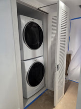 Load image into Gallery viewer, PRIMED PRECUT Louvered Door Panels Compatible with Compack 180/90 Hardware – Ventilated Doors for AC, Laundry &amp; Utility Rooms