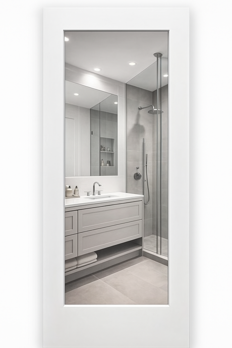 MILCASA MIRROR WHITE Door Slab.  Compatible with Concealed MAGIC System, ERGON and POCKET Hardware. Made in ITALY.