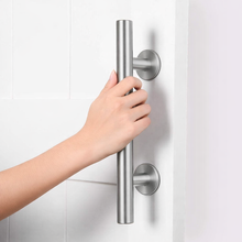 Load image into Gallery viewer, 12" Pull and Flush Barn Sliding Door Handle Set - Round SILVER