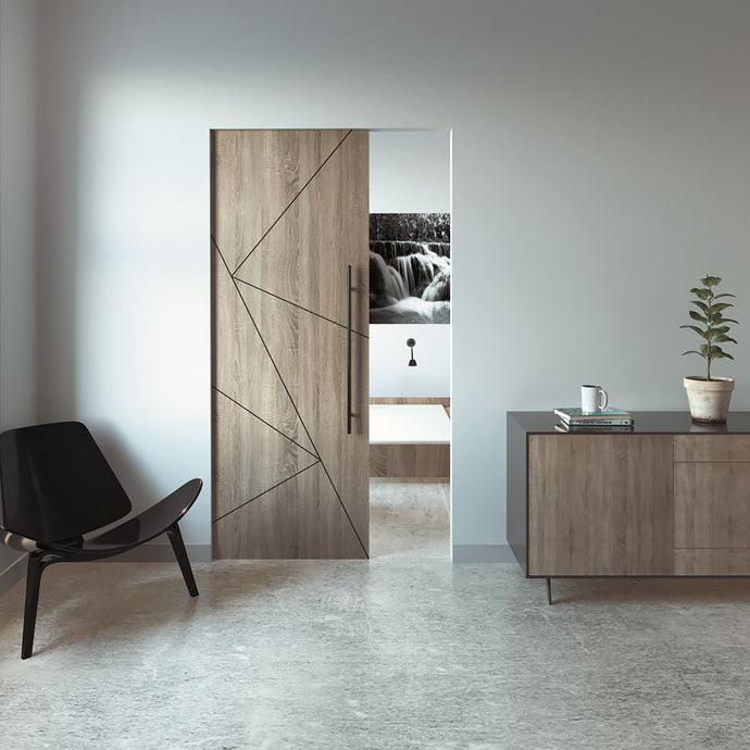 AluFrames Pocket Sliding System for Wooden Doors. Made in Italy