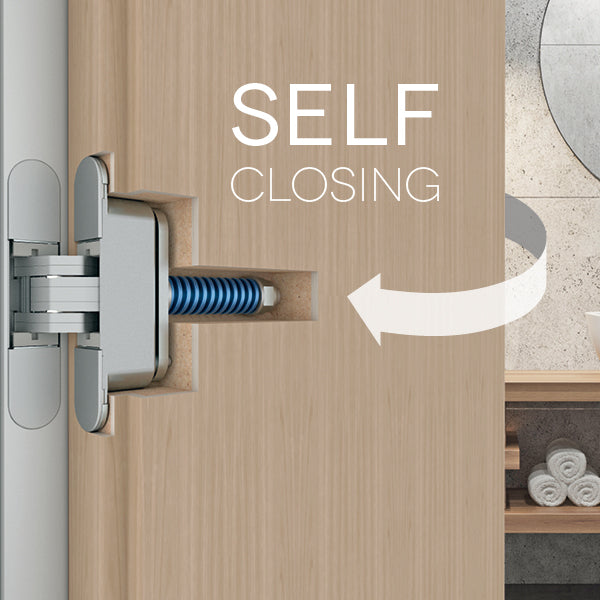3.2 HD Eclipse AGB - SELF CLOSING Adjustable Concealed Hinge with Flush Aluminium Covers for Internal Doors.