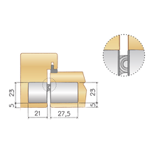 Load image into Gallery viewer, 3.2 Eclipse AGB - Adjustable Concealed Hinge with Flush Aluminium Covers for Internal Doors.